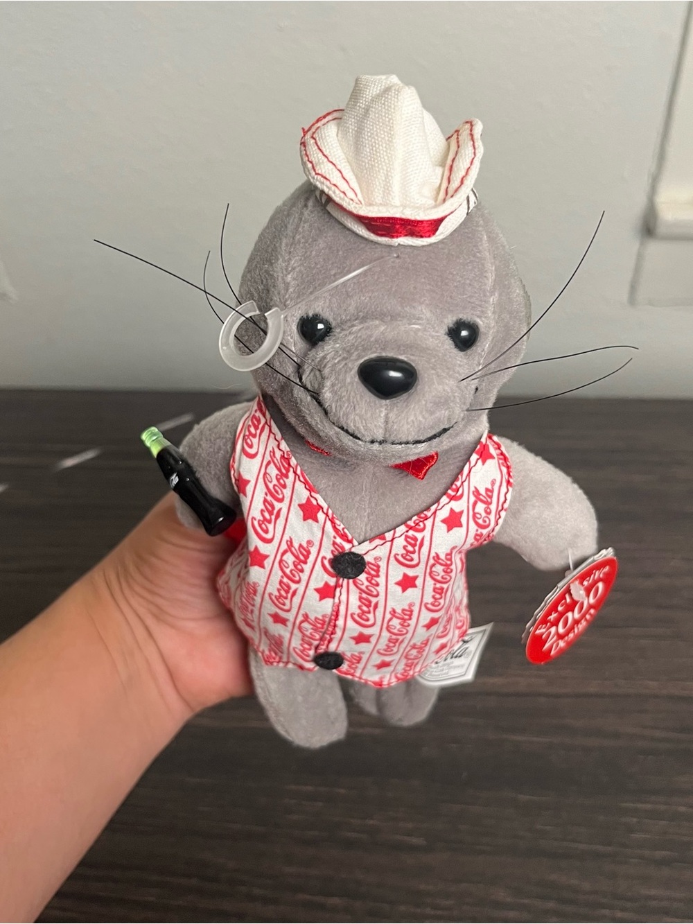 Ty Coca-Cola plush seal 1999 ft 2000’s vest  Sea Animals collectible NWT